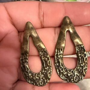 Textured Bronze Teardrop Earrings